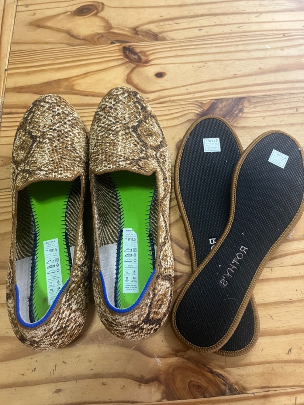 Rothy's The Loafer Metallic Bronze Python - Picture 8 of 9